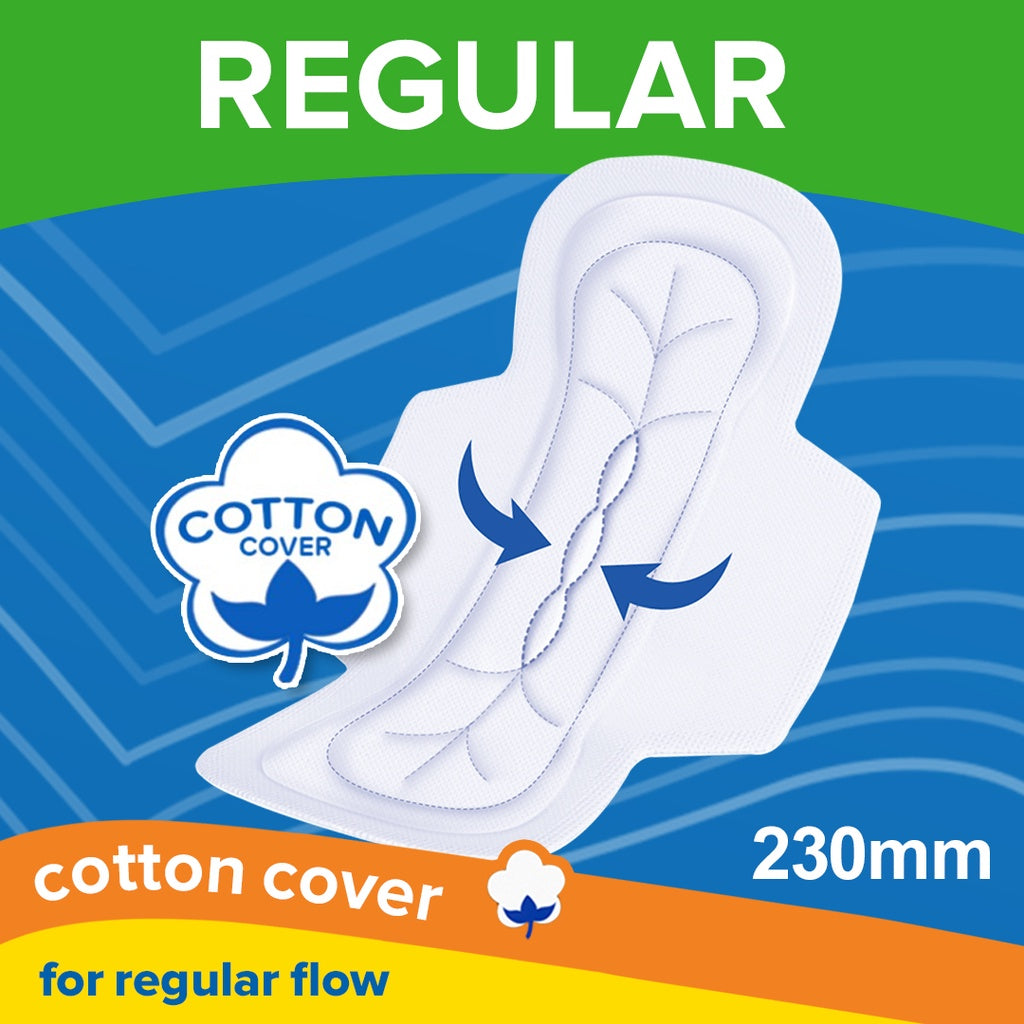 Modess Regular Cottony Soft Pads with Wings - For Superior Dryness and Protection - Hypoallergenic Cover - Gentle on Skin - Fast Absorbing Pads - 8 Pads