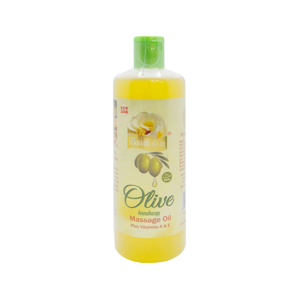 Mariati Olive Massage Oil  - Aromatherapy Plus Vitamin A & E - For Face, Skin, Hair, Body & Massage - All in One & Pure Natural - 500 ml