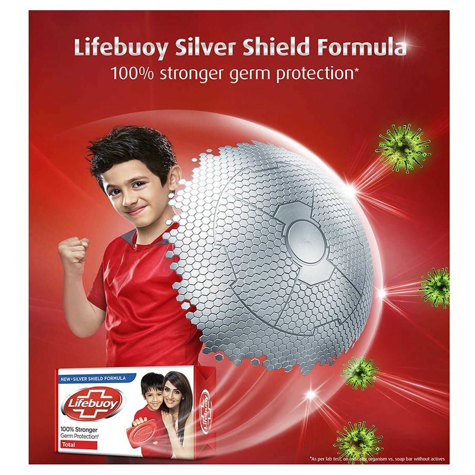Lifebuoy 100% Stronger Germ Protection Soap  - Silver Defence Plus - Advance Formulation Cares For Your Skin - Gentle on Skin - 4 x 120 grams Pack