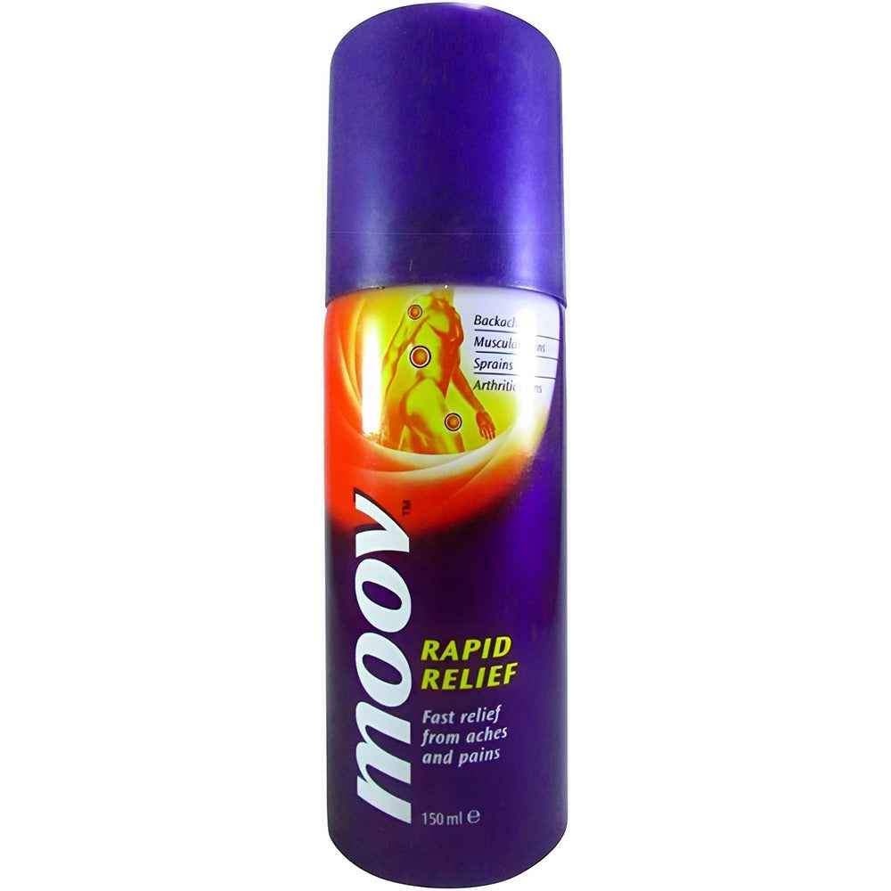 Moov Rapid Relief Spray - Fast Relief From Aches & Pains - For Backaches, Muscular Pains, Sprains, Athritic Pains - 150 ml