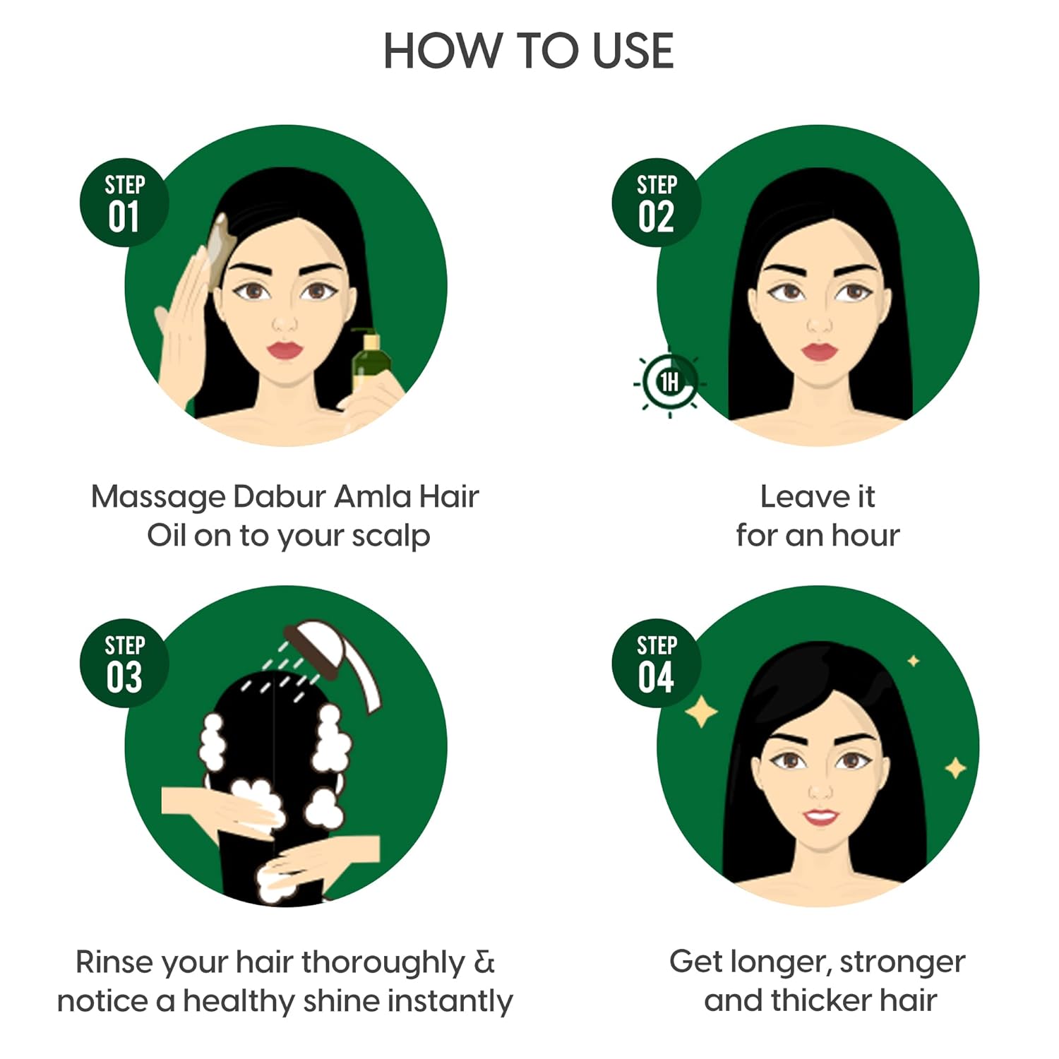 Dabur Amla Hair Oil  - Stronger, Longer, Thicker Hair - 180ml