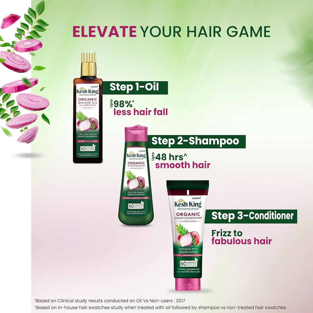 Emami Kesh King Ayurvedic Onion Oil- Complete Solution For Hair Related Problems- Protecting And Nourishing The Hair-100 ML