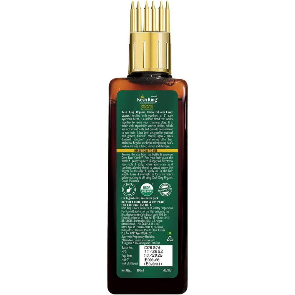 Emami Kesh King Ayurvedic Onion Oil- Complete Solution For Hair Related Problems- Protecting And Nourishing The Hair-100 ML