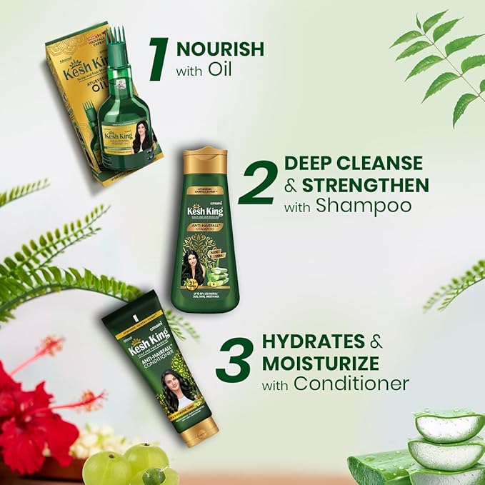 Emami Kesh King Anti-Hair Fall Shampoo - With Goodness of Aloe Vera & 21 Herbs - For Silky, Shiny & Smooth Hair - 200 ml