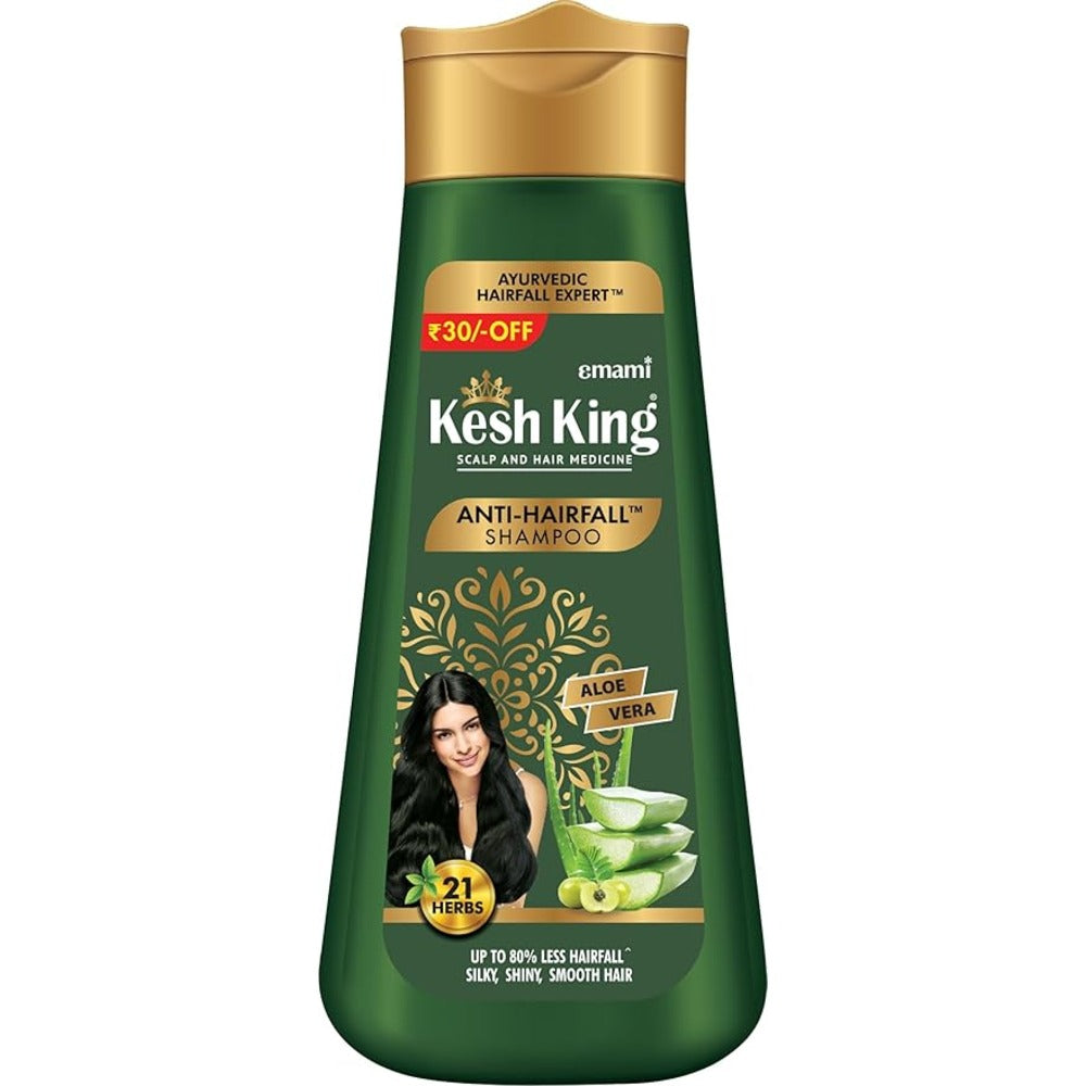 Emami Kesh King Anti-Hair Fall Shampoo - With Goodness of Aloe Vera & 21 Herbs - For Silky, Shiny & Smooth Hair - 200 ml