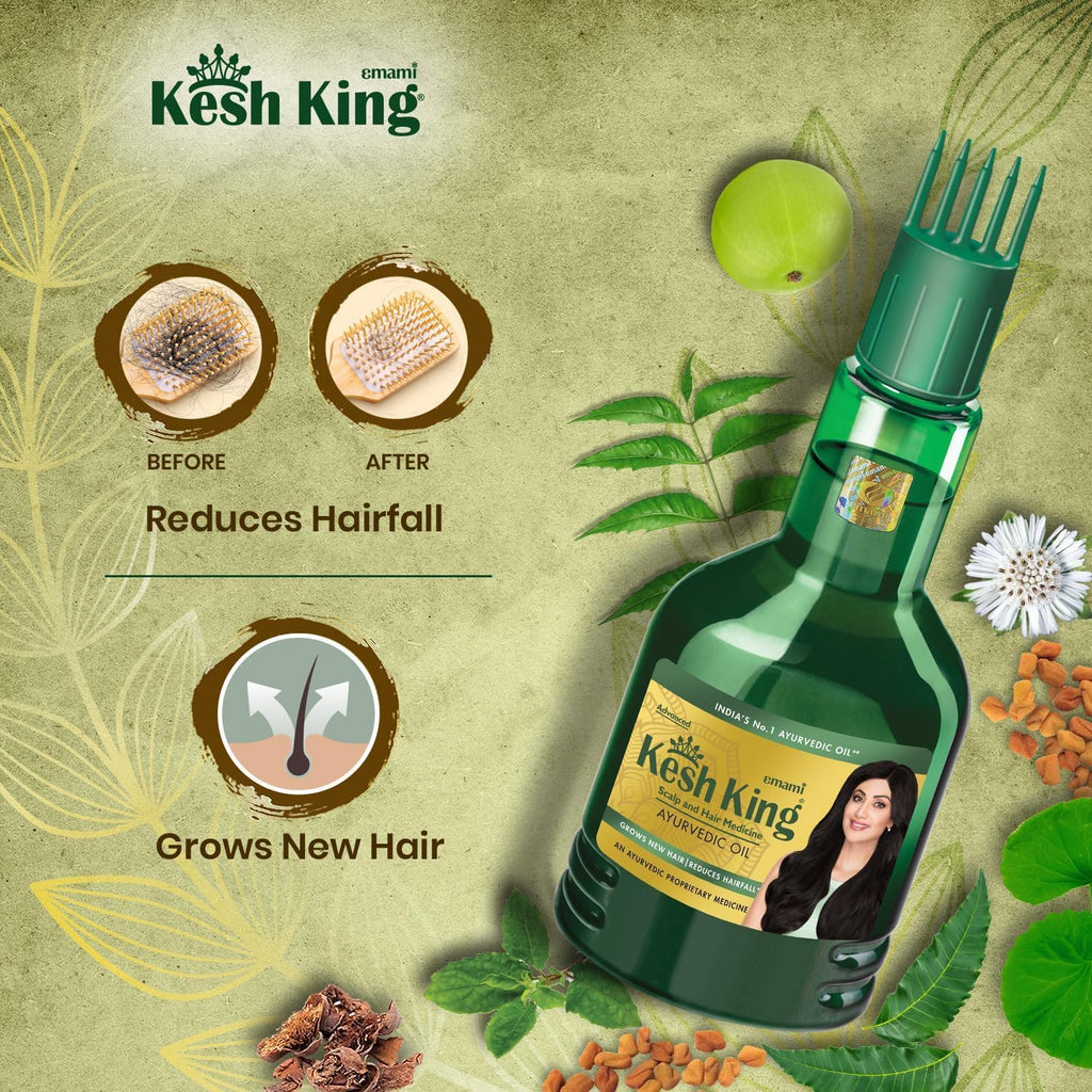 Emami Kesh King Ayurvedic Oil  - Complete Solution For Hair Related Problems - Protecting And Nourishing The Hair-300ml