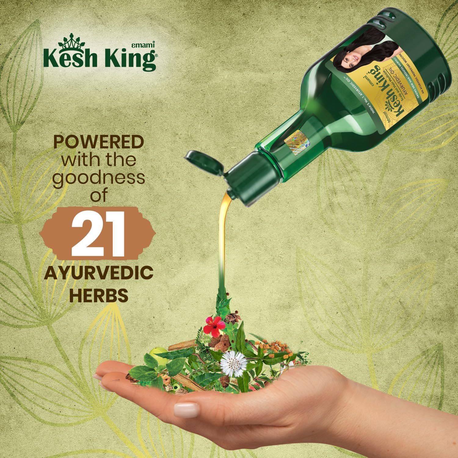 Emami Kesh King Ayurvedic Oil  - Complete Solution For Hair Related Problems - Protecting And Nourishing The Hair-300ml
