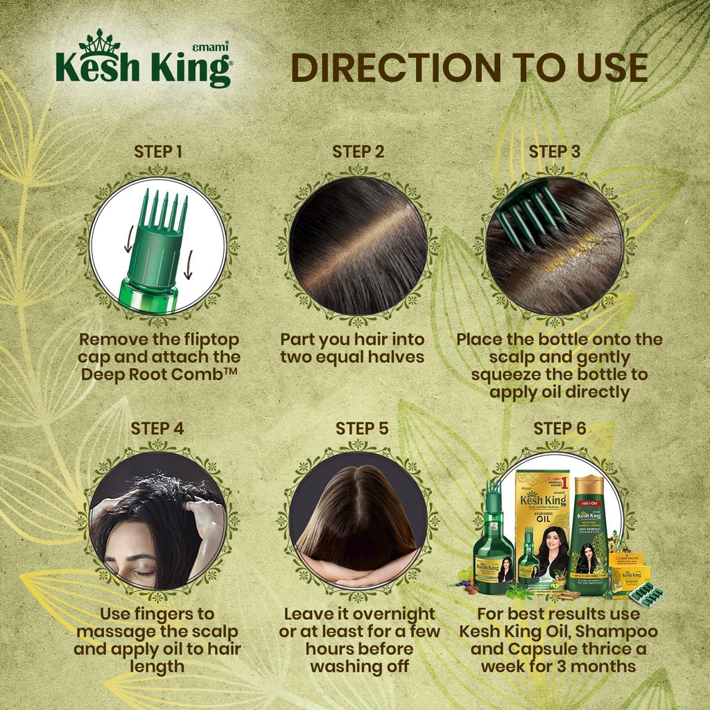Emami Kesh King Ayurvedic Oil  - Complete Solution For Hair Related Problems - Protecting And Nourishing The Hair-300ml
