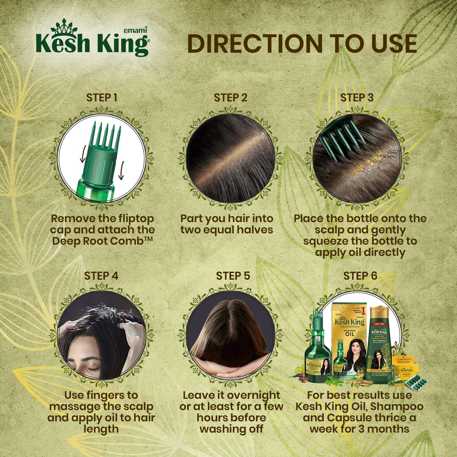 Emami Kesh King Ayurvedic Oil  - Complete Solution For Hair Related Problems - Protecting And Nourishing The Hair-300ml