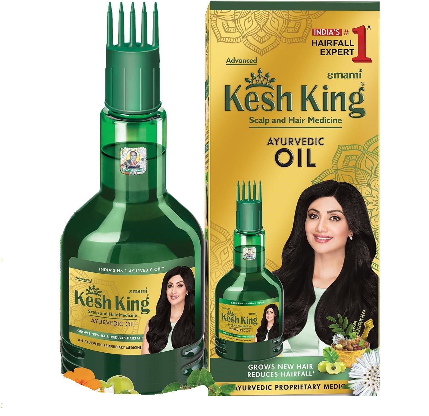Emami Kesh King Ayurvedic Oil  - Complete Solution For Hair Related Problems - Protecting And Nourishing The Hair-300ml