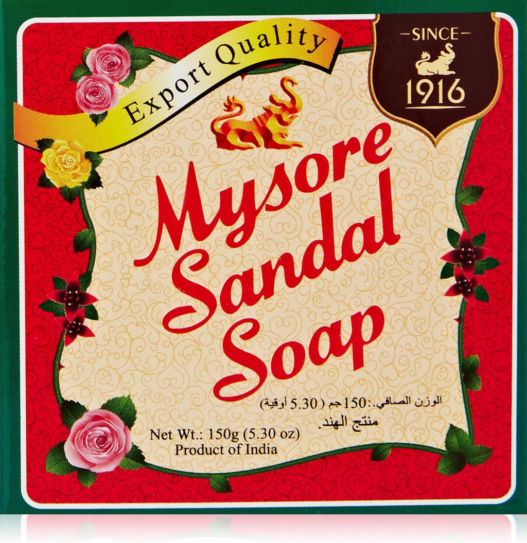 MYSORE Mysore Sandal Soap  - Pure Sandalwood Oil - Skin-Friendly Ingredients - 150 gm
