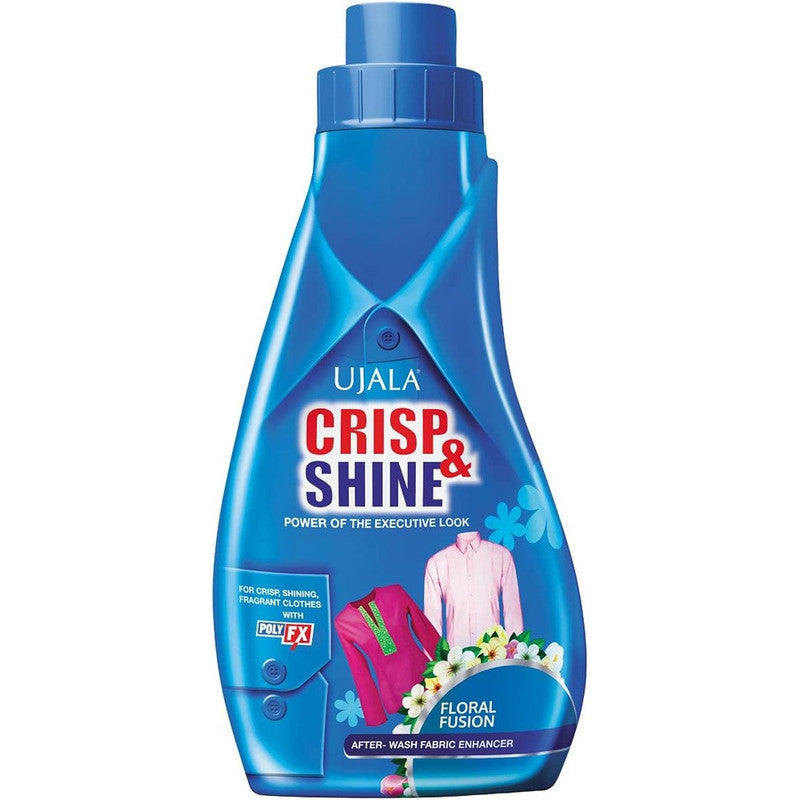 Ujala Crisp & Shine Floral Fusion - After Wash Fabric Conditioner - With Poly FX - Gives cloths bright colors and lasting fragrance - 200 ml