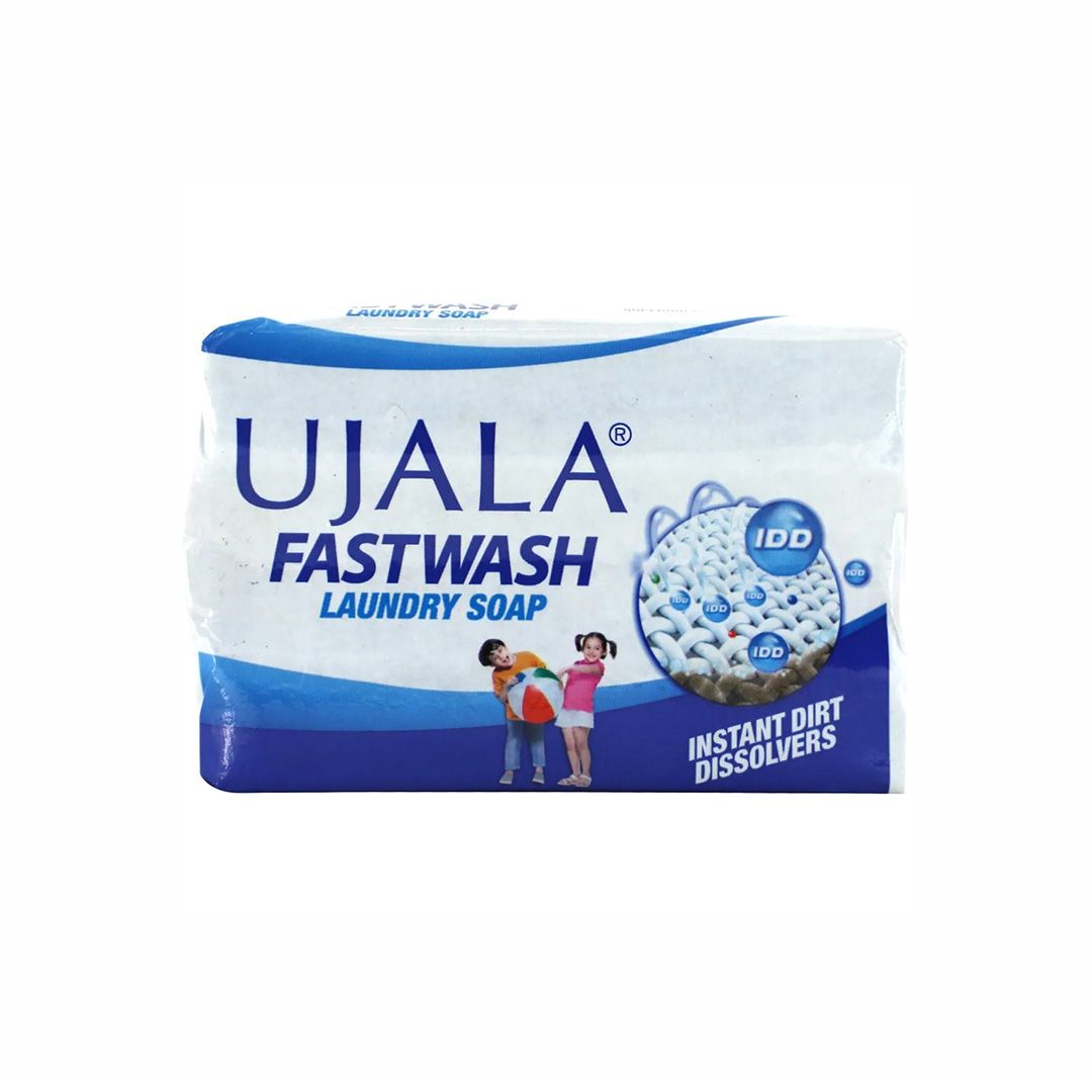 Ujala Fast Wash Laundry Soap - Powered With Instant Dirt Dissolvers (IDD) - Effortless Washing - Superior Brightness- Removes Tough Stains and Dirt - 150 gm