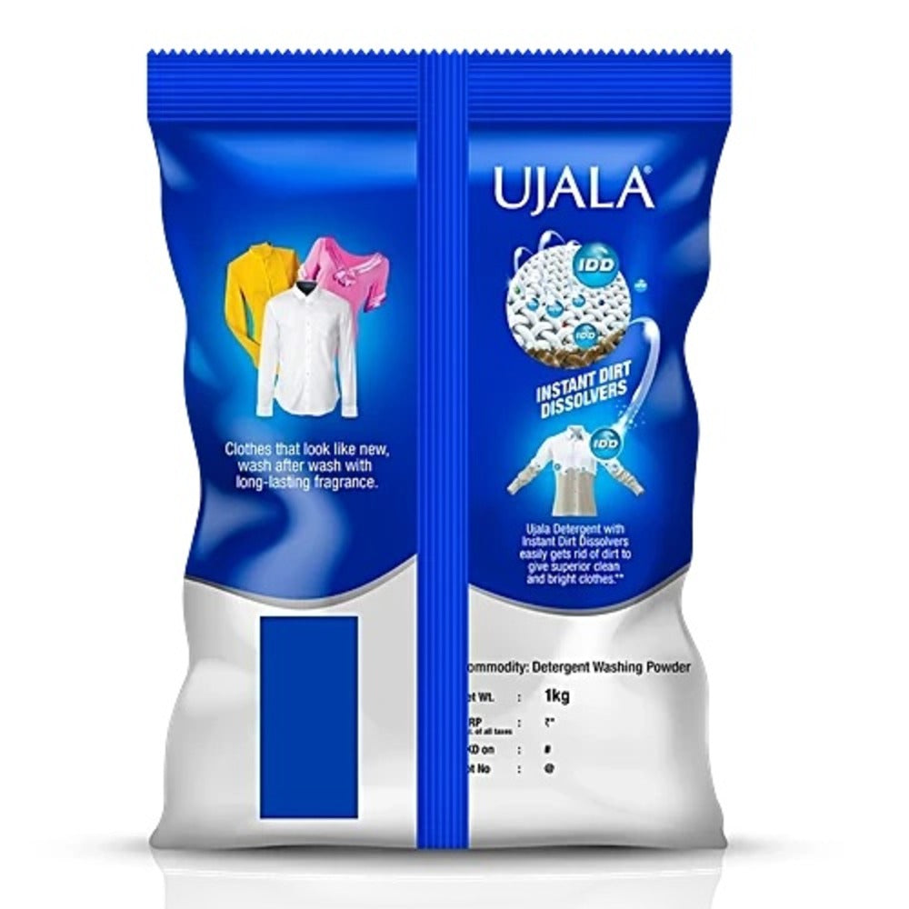 Ujala Idd Detergent Washing Powder  - Effortless Washing - Superior Brightness - Effectively Removes Stains - Instant Dirt Dissolving Molecules - 1 kg