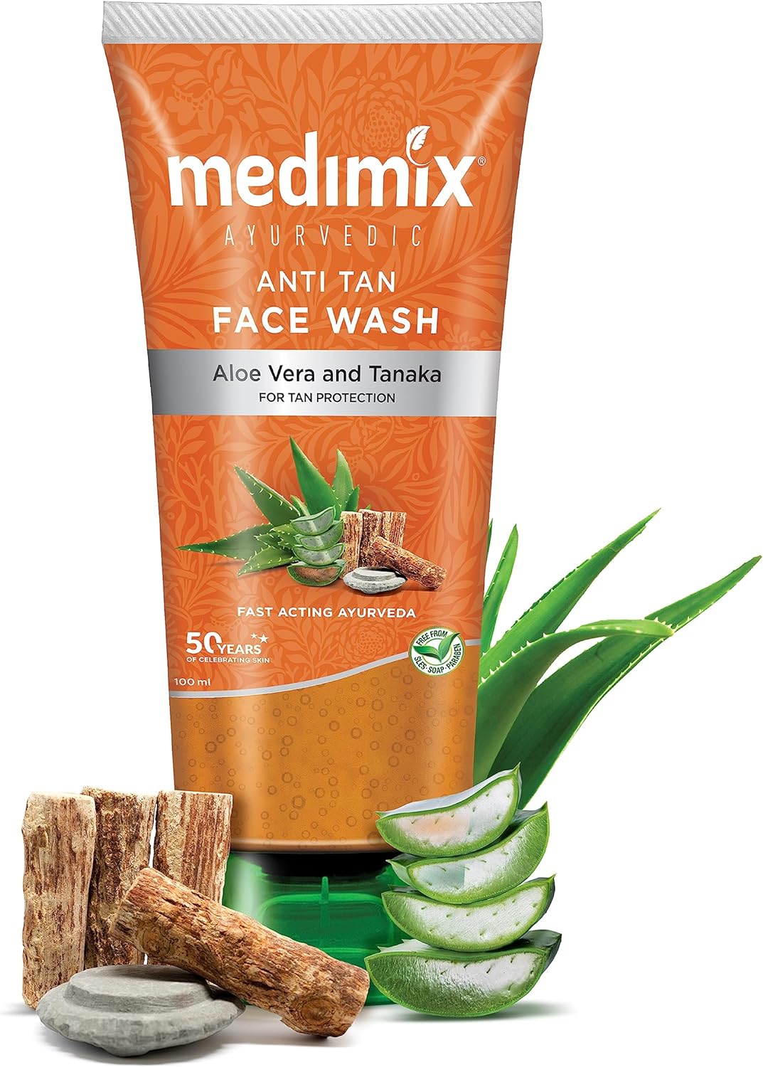 Medimix Anti Tan Face Wash  - Fights Tanning & Dark Spots - Fast Acting Ayurveda - With Tanaka & Aloe Vera - 150 ml