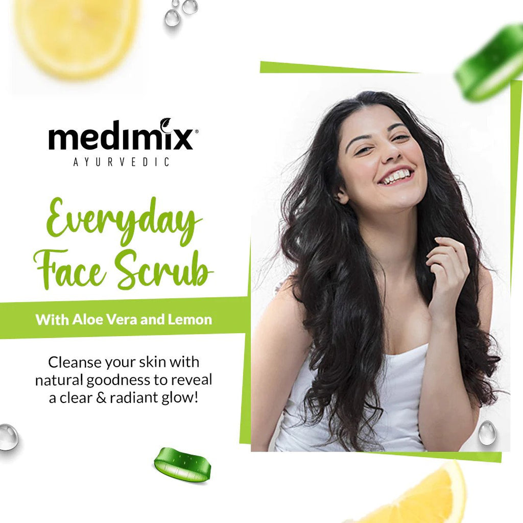 Medimix Everyday Face Scrub  - For Clear & Radiant Skin - With Aloe Vera & Lemon - Fights Skin Ageing and Improves Luster - Provides a Soothing Moisturize to Skin - 150 ml