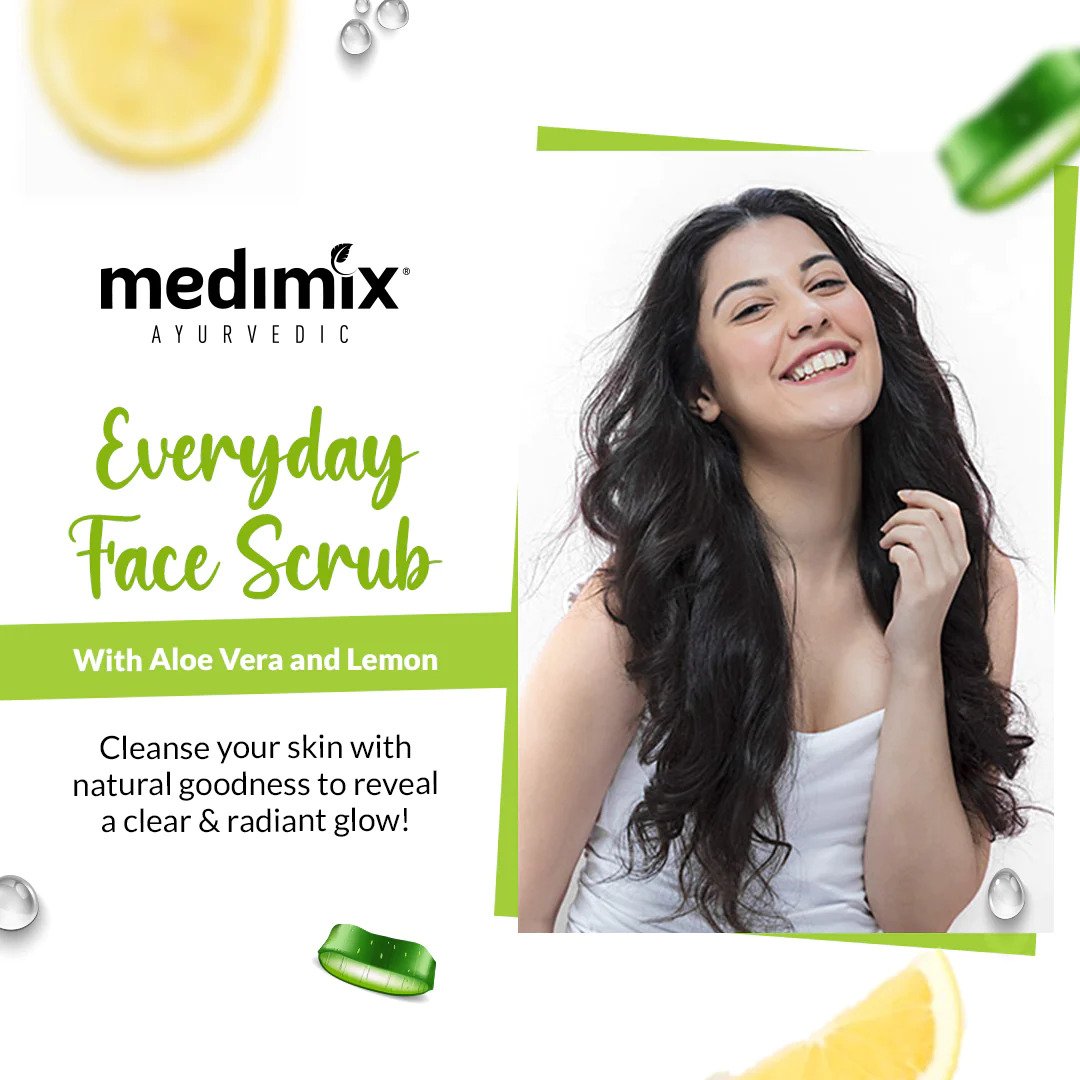 Medimix Everyday Face Scrub  - For Clear & Radiant Skin - With Aloe Vera & Lemon - Fights Skin Ageing and Improves Luster - Provides a Soothing Moisturize to Skin - 150 ml