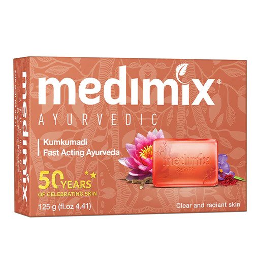 Medimix Ayurvedic Kumkumadi Soap - For Clear & Radiant Skin - Fights Against Acne, Pimples, Blackheads and Spots - Makes your Skin Young & Friendly  - 125 gm