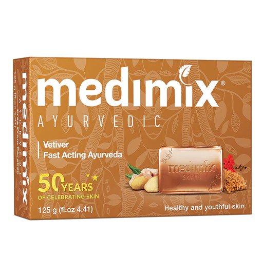 Medimix Ayurvedic Vetiver Soap - For Healthy & Youthful Skin- Enriched With Natural Goodness of Vetiver - For Naturally Pure and Glowing Skin - 125 gm