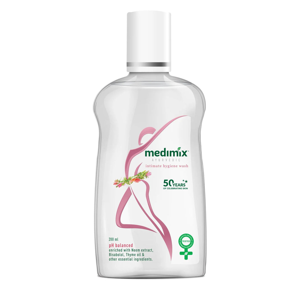 Medimix Intimate Hygiene Wash - Ph Balanced - Enriched with Neem Extract, Bisabolol, Thyme Oil & Other Essential Ingredients- Prevents Dryness, Odor, Infection & Irritation - 200 ml