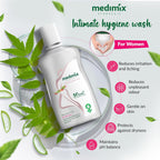 Medimix Intimate Hygiene Wash - Ph Balanced - Enriched with Neem Extract, Bisabolol, Thyme Oil & Other Essential Ingredients- Prevents Dryness, Odor, Infection & Irritation - 200 ml