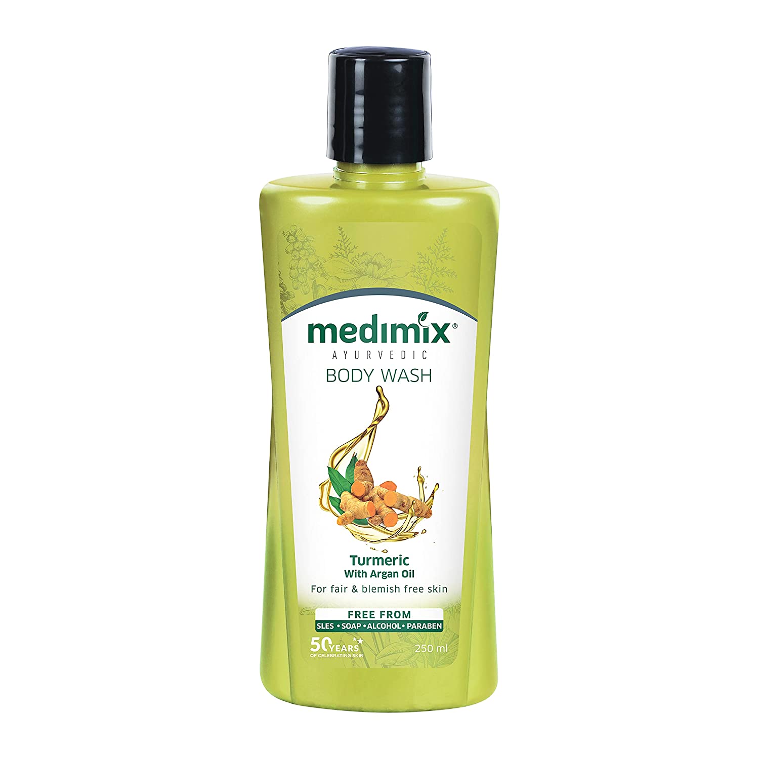 Medimix Ayurvedic Body wash 300ml Free From Sles, Soap, Alcohol, and Paraben for Fair and Blemish Free Skin Turmeric with Argan Oil 300ml
