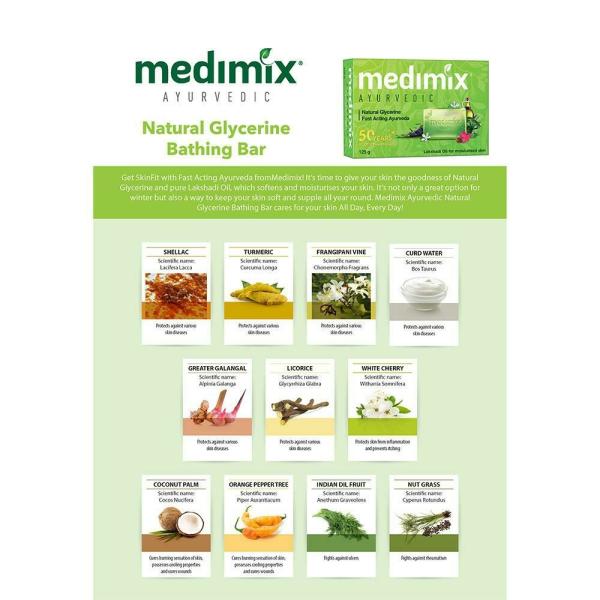 Medimix Combo Pack of Ayurvedic Glycerine Lakshadi Oil Soap with Moisturizing Face Wash 150ml Moisturising Luxury Helps Prevent Dry Skin  Natural Protection with Glycerin and Lakhshadi Oil  Green