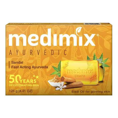 Medimix Combo Pack of Sandal and Eladi Oil Bath Soap with Natural Glow Face Wash 150ml Improves Skin Complexion and Texture Suitable for Daily Use on Face, Body and Hands   Yellow