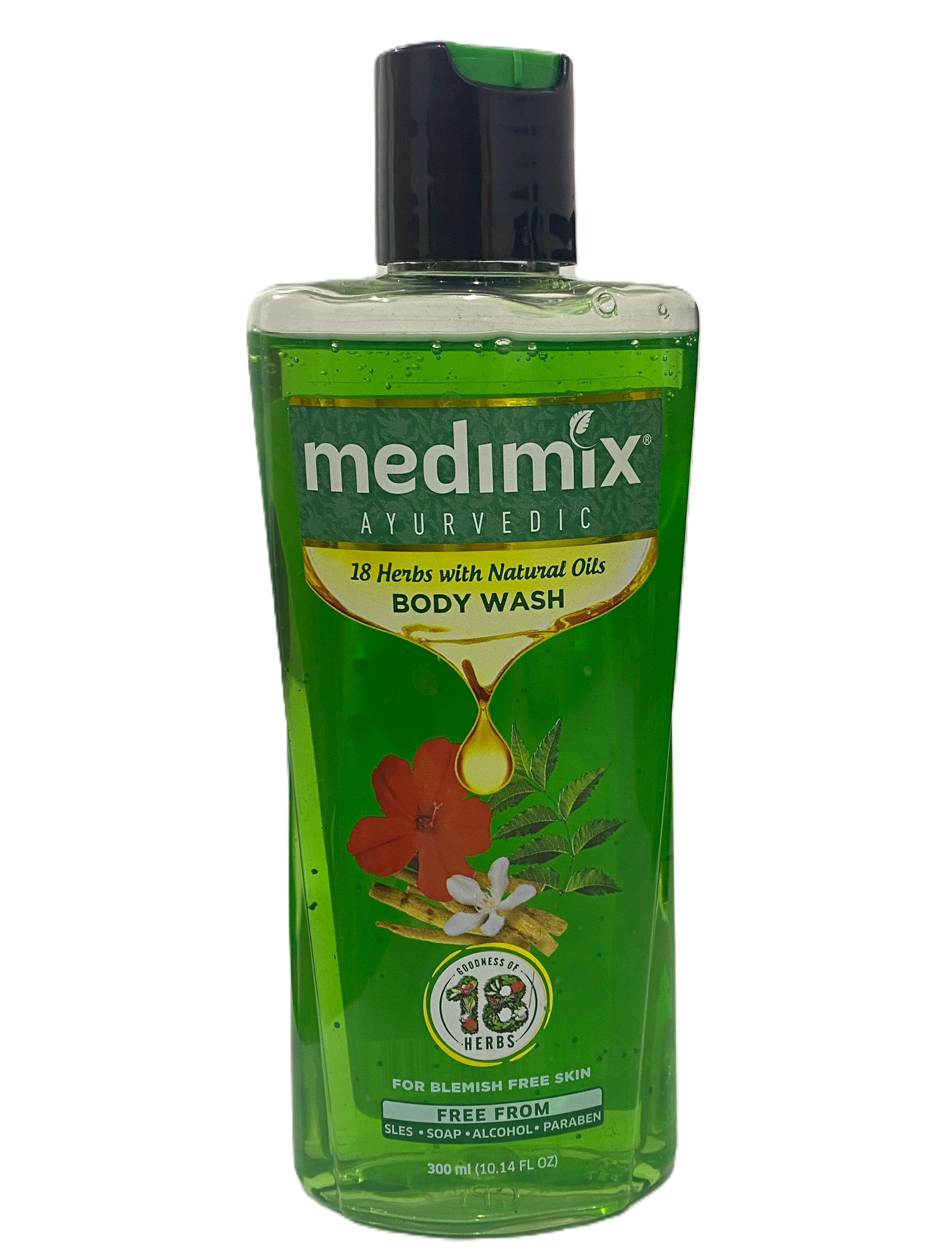Medimix Herbal Bodywash with 18 Herbs Natural Oil - For Blemish Free Skin - Free from SLES, Alcohol, Paraben & Soap - Provides Natural Nourishment  - 300 ml