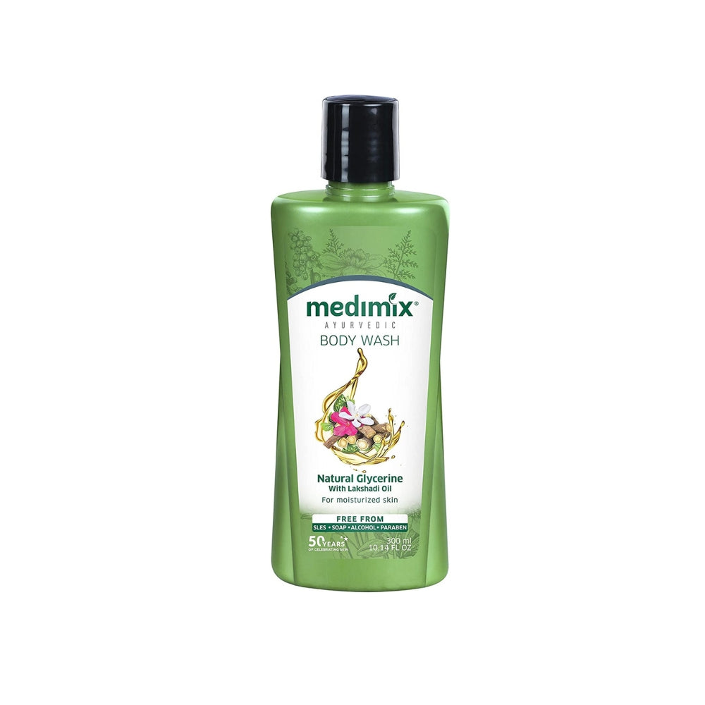 Medimix Lakshadi Bodywash Free From Sles, Soap, Alcohol, and Paraben Moisturizing and Soothing Natural Glycerine with Lakshadi Oil300Ml