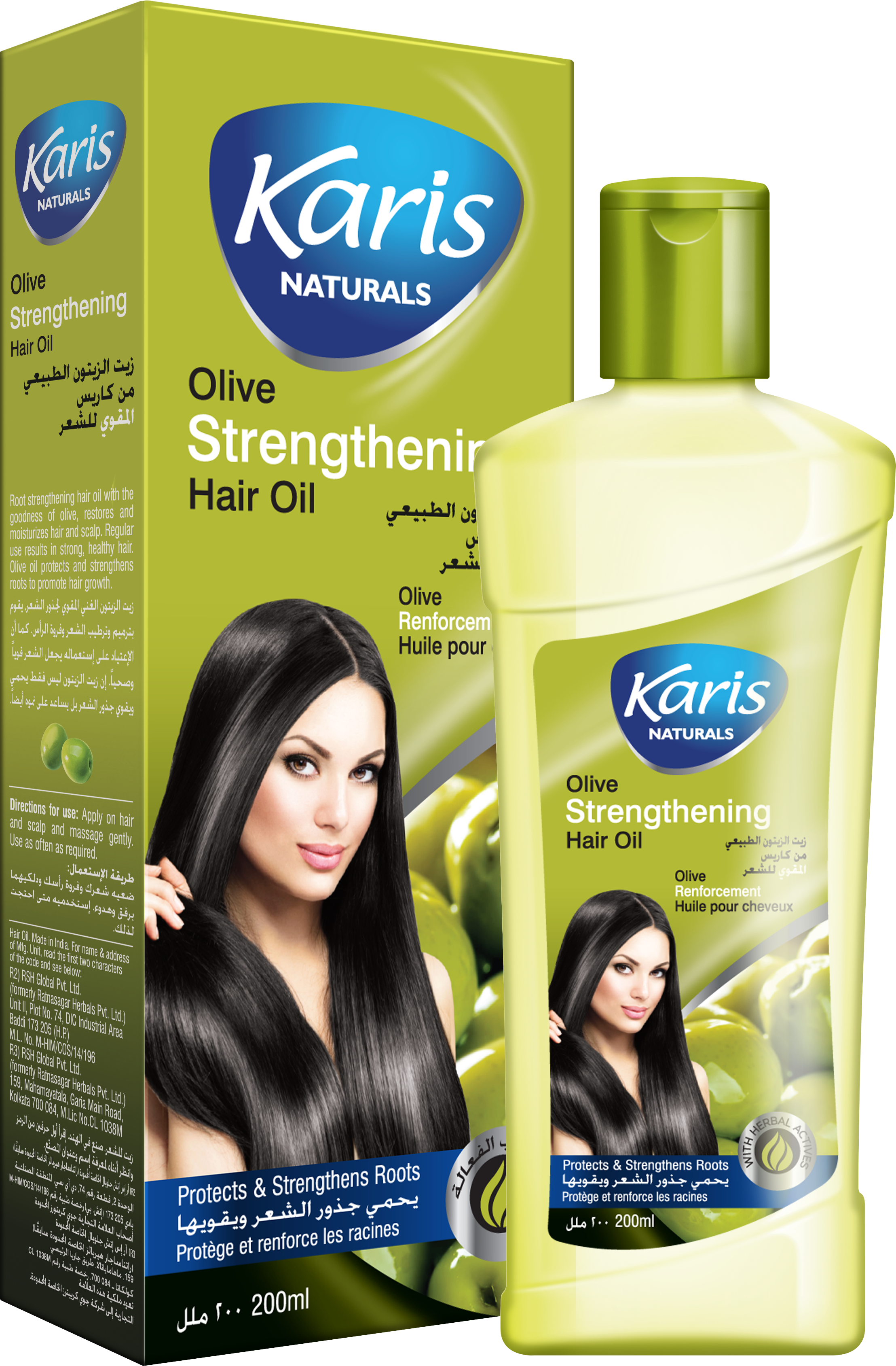 Karis Naturals Strengthening Hair Oil  - With Olive Oil - Protects & Strengthens Roots - Enriched with Natural Vitamins - Provides Hair with Natural Shine -  200 ml