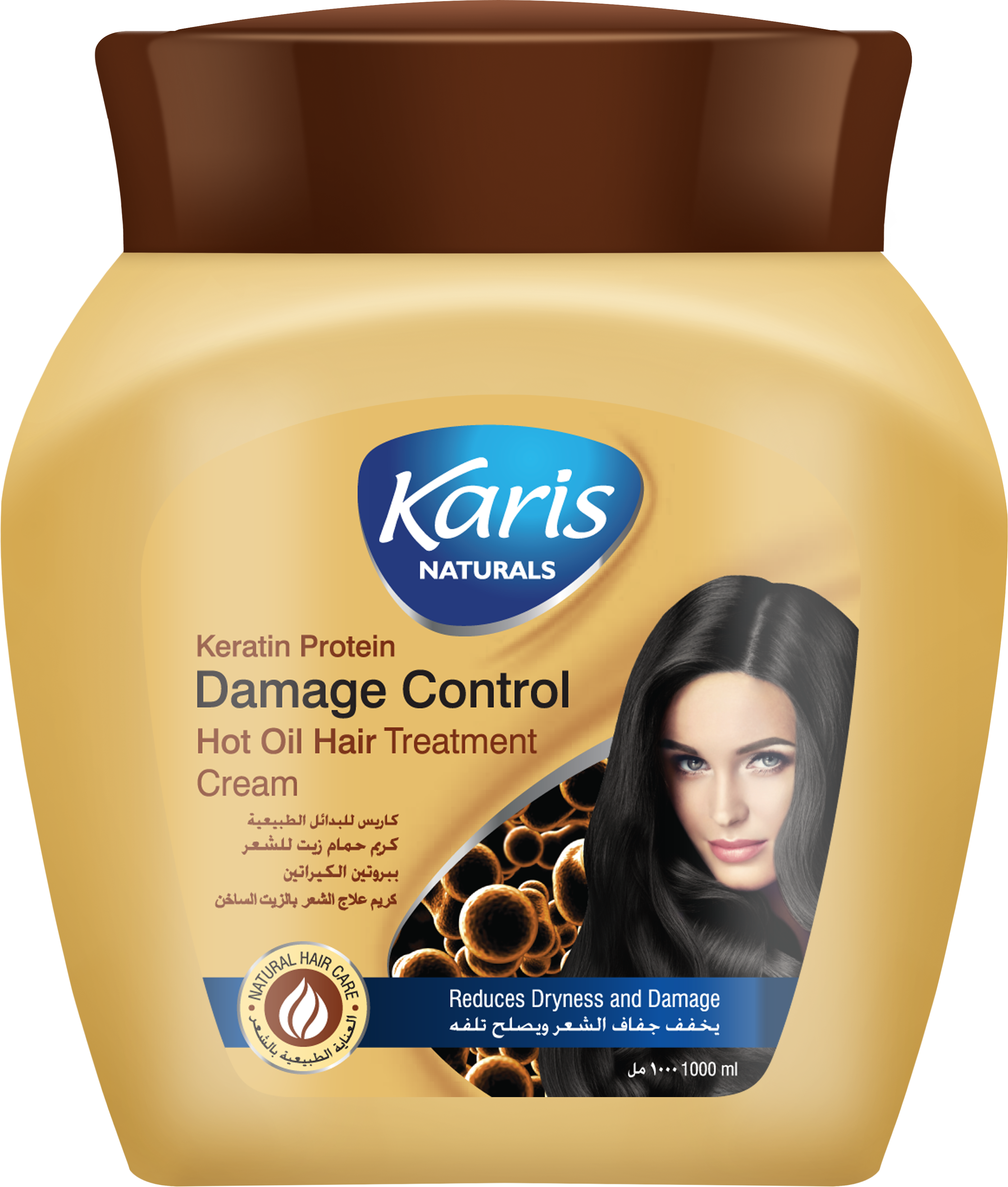Karis Naturals Damage Control Hot Oil Hair Treatment Cream  - With Keratin Protein - Reduces Dryness & Damage - Nourishes and Revitalizes Hair - Repairs Damaged Hair - 1000 ml