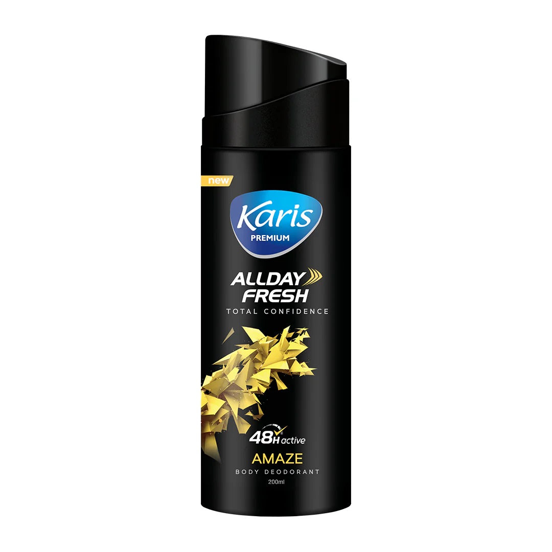 Karis Premium All Day Fresh Amaze Body Spray Deodorant  - Long-Lasting Freshness - Pleasant Fragrance - 200ml