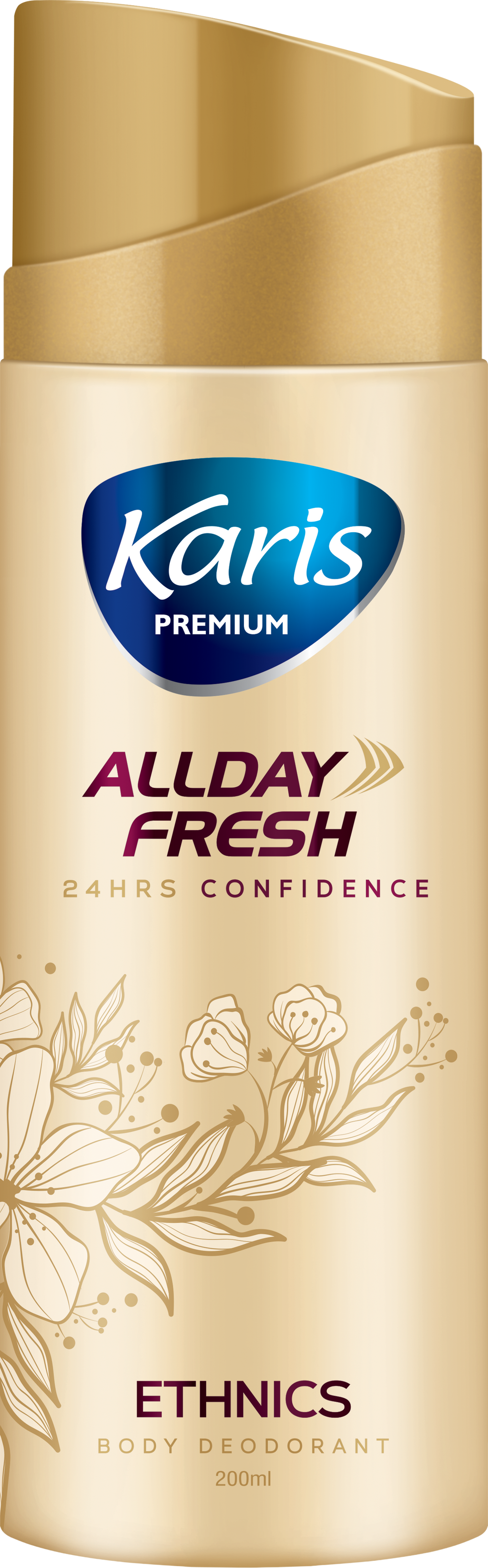 Karis Premium All Day Fresh Ethnics - Body Deodorant - Provides 24 hrs of Odor Protection - Keeps you Fresh and Active - 200 ml