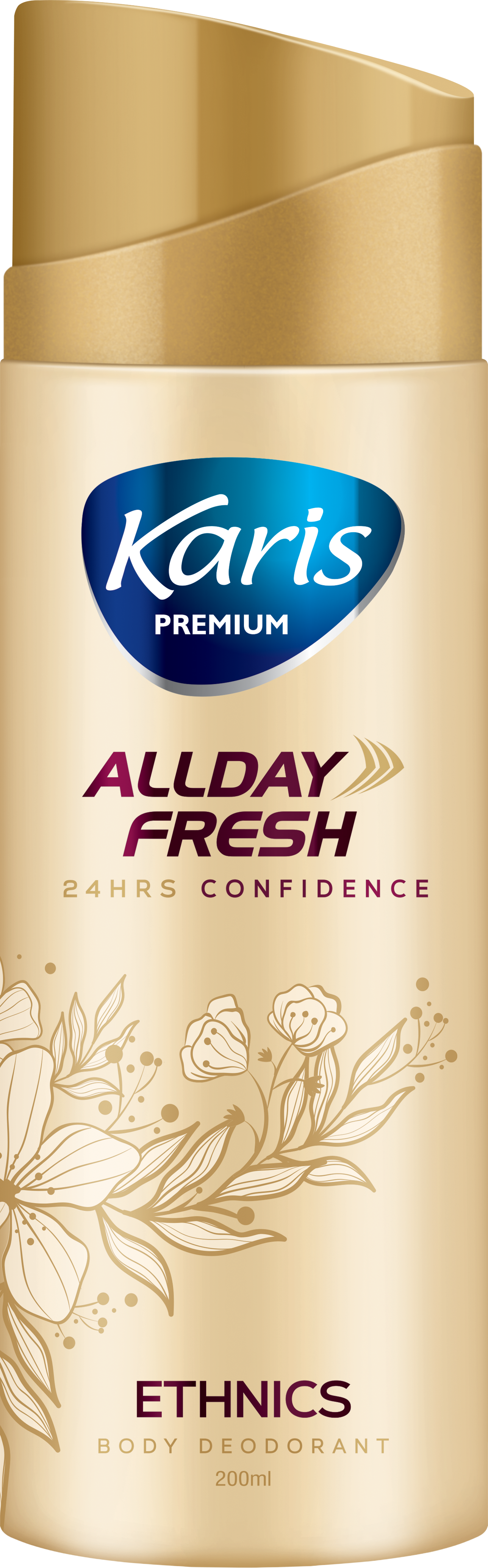 Karis Premium All Day Fresh Ethnics - Body Deodorant - Provides 24 hrs of Odor Protection - Keeps you Fresh and Active - 200 ml