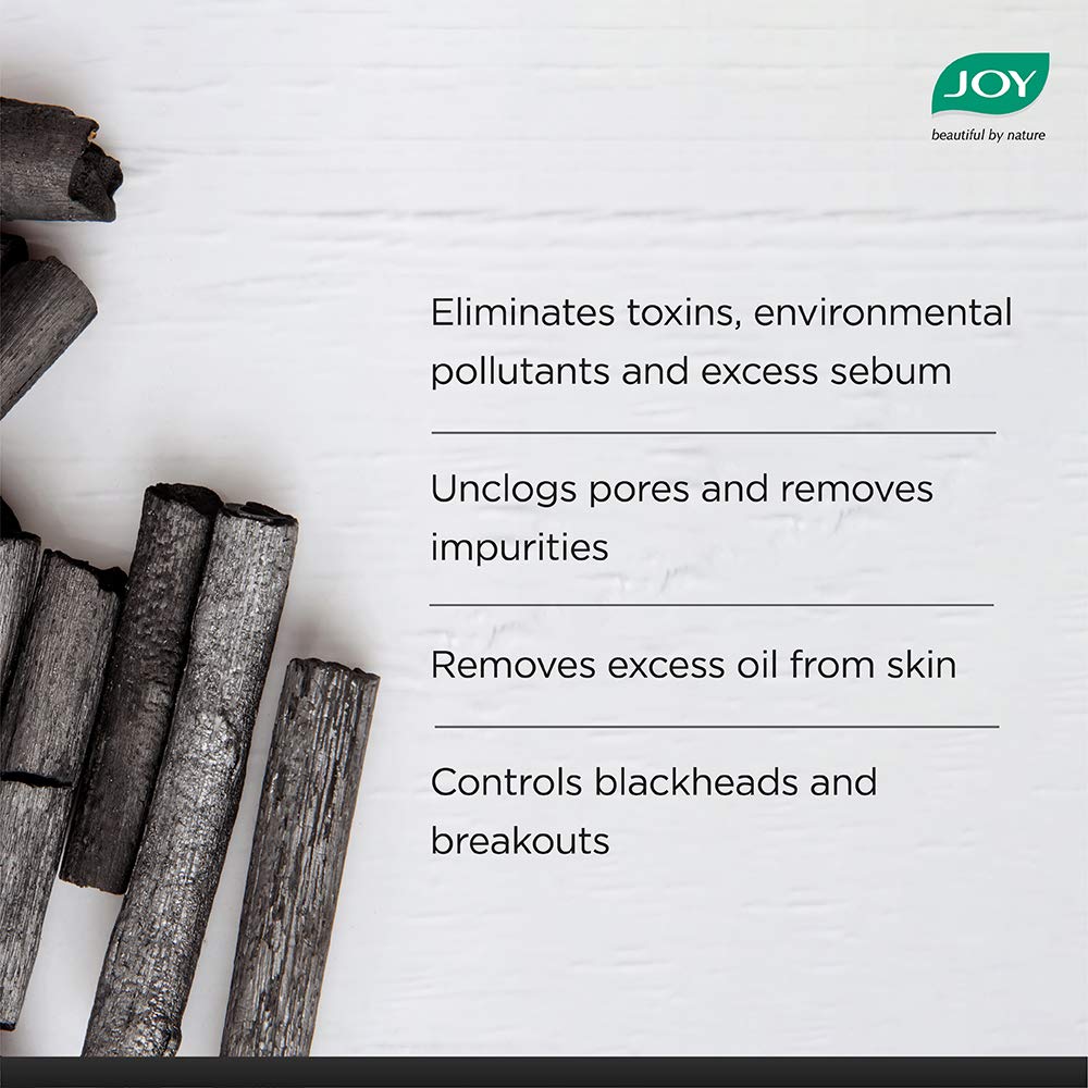 Joy Skin Purifying + Deep Detox Face Wash 5 in 1 Dermatologically Tested Formula No Paraben and No Alcohol Help Draw Microparticles Activated Charcoal 150ml