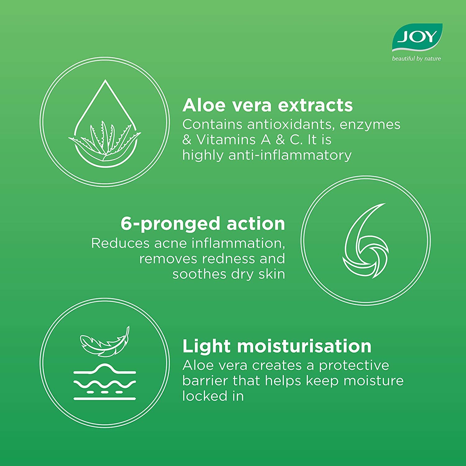 Joy Pure Aloe Multi-benefit Body Lotion Moisturisation, Soothing and Brightening Anti-ageing, Anti-pollutant for Normal to Oily Skin  400ml