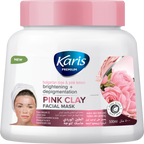 Karis Premium Brightening & Depigmentation  - Pink Clay Mask  -Even Skin Tone Makes Glowing - With Bulgarian Rose & Pink Lemon - 500ml