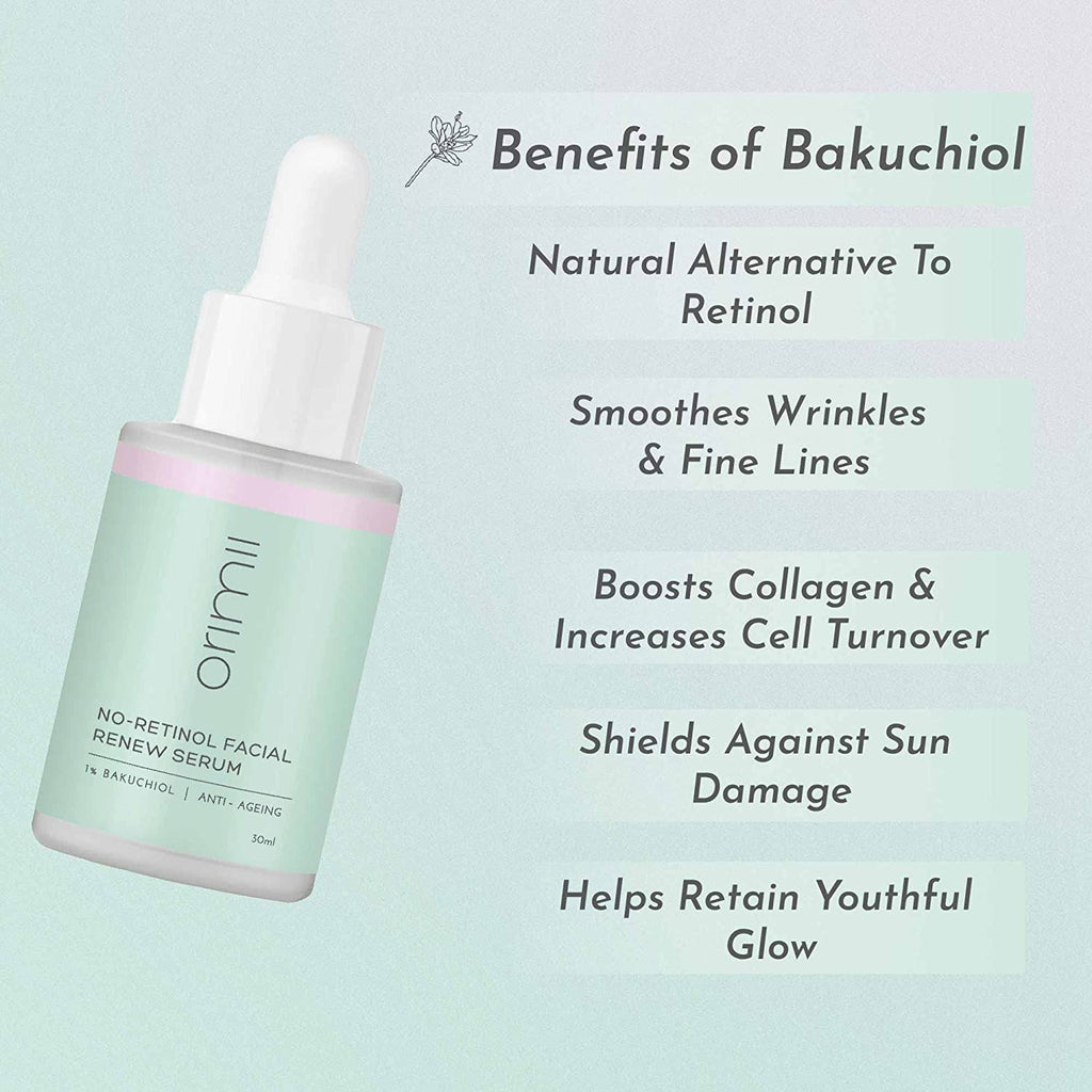 Orimii No Retinol Facial Renew Serum  1% Bakuchiol to Fight Early Signs of Ageing Breastfeeding and Pregnancy Safe Anti-Ageing Serum  30ml