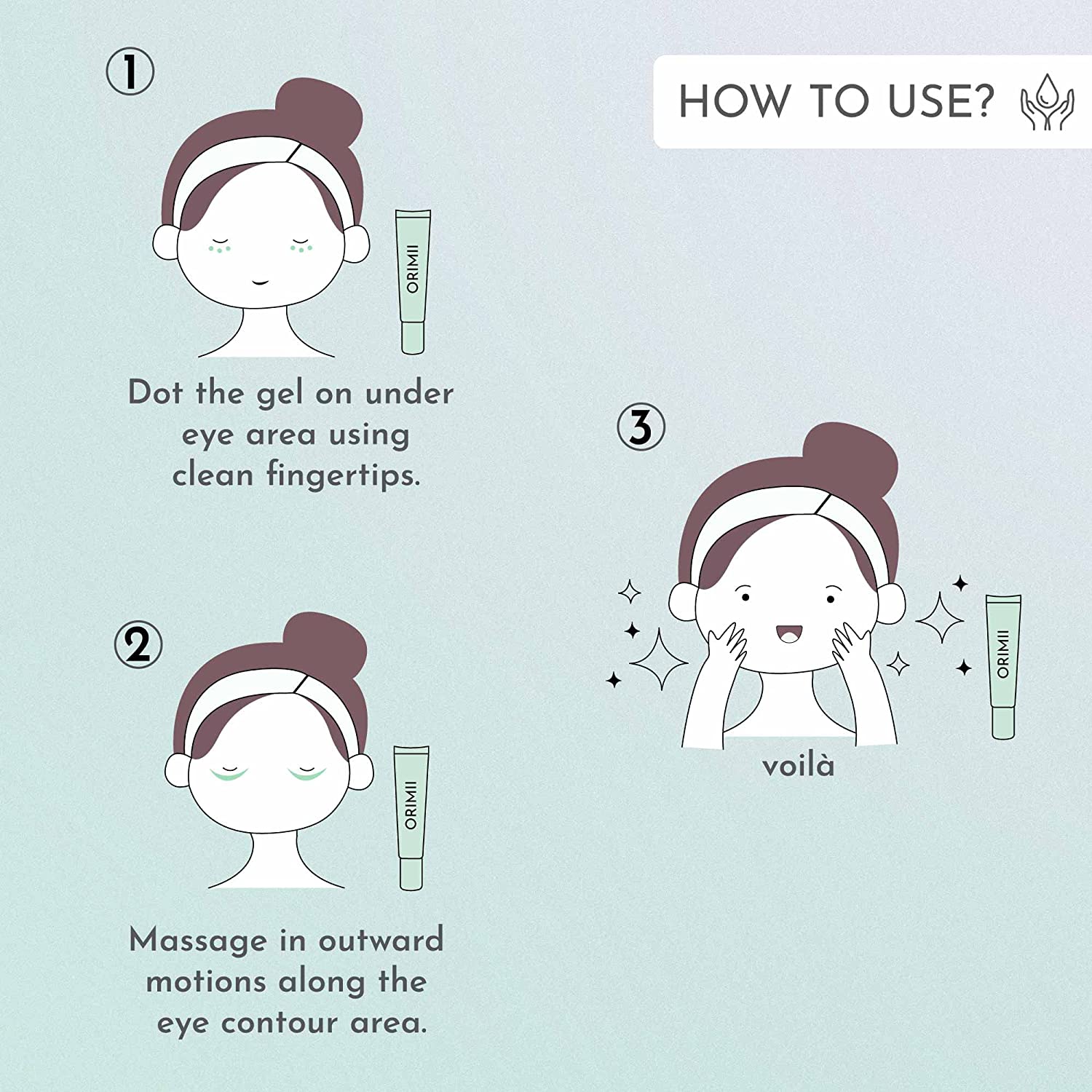 Orimii Aqua Surge Eye Refresh Gel Brightens Under Eye Area Cooling Formula that Reduces Puffinessfor Fighting Dark CirclesSweet Cherry and Arctic Cloud Berry15ml