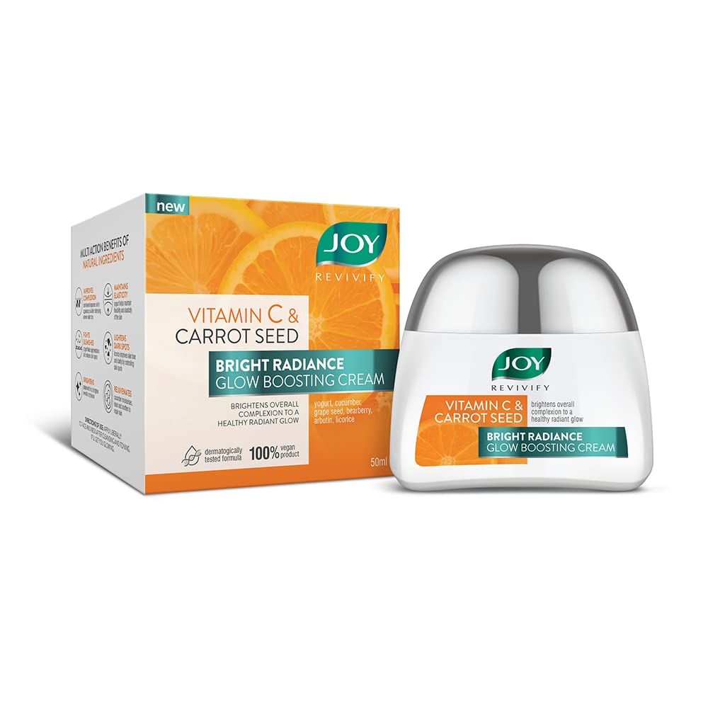 Joy Revivify Vitamin C and Carrot Seed Cream - Softening, Hydrating and Brightening - UV Protection for Daily Care - 50ml