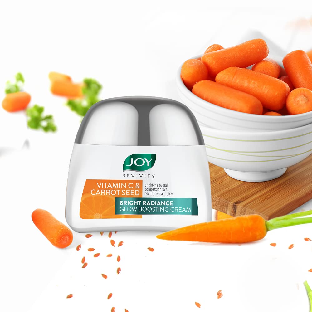 Joy Revivify Vitamin C and Carrot Seed Cream - Softening, Hydrating and Brightening - UV Protection for Daily Care - 50ml