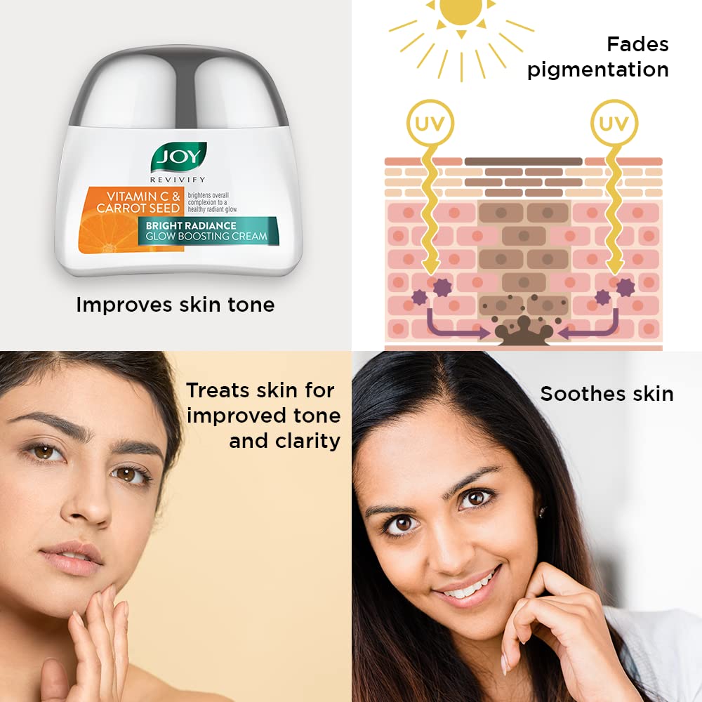 Joy Revivify Vitamin C and Carrot Seed Cream - Softening, Hydrating and Brightening - UV Protection for Daily Care - 50ml