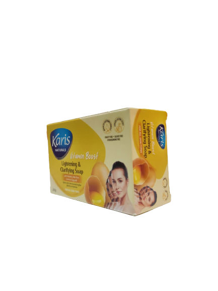 Karis Naturals Lightening & Clarifying Soap  - With Vitamins. Aloe Vera Licorice & Egg Yolk - Lightens Skin Tone  - For All Skin Types -  200 g