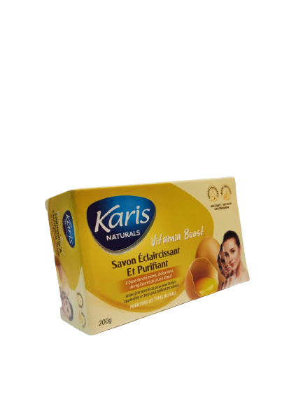 Karis Naturals Lightening & Clarifying Soap  - With Vitamins. Aloe Vera Licorice & Egg Yolk - Lightens Skin Tone  - For All Skin Types -  200 g