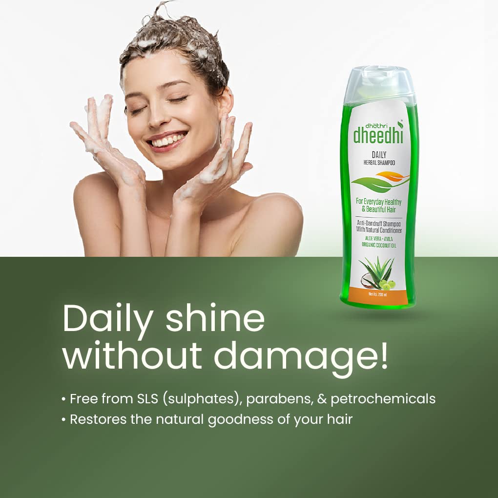 Dhathri  Dheedhi Daily Shampoo - With Natural Conditioner - Paraben Free - For Everyday Healthy & Beautiful Hair - 100 ml