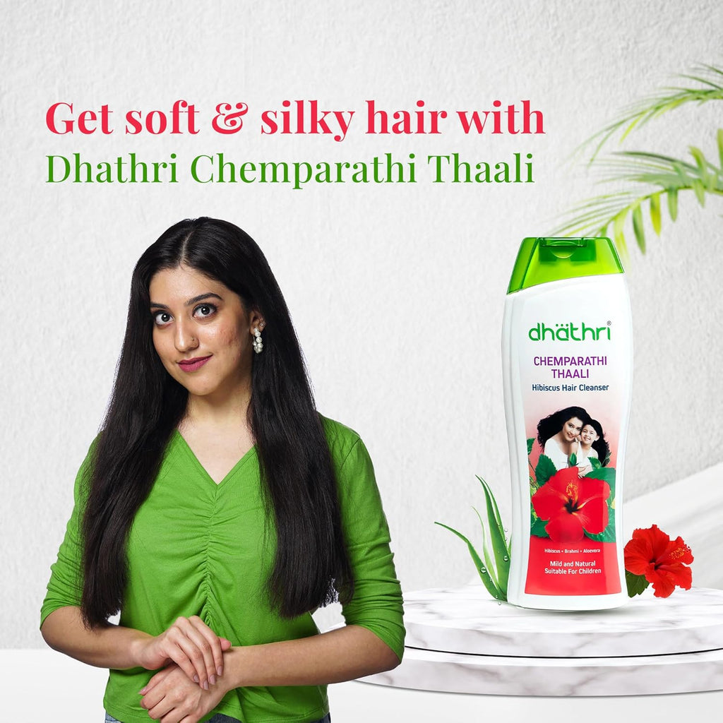 Dhathri  Chemparathi Thaali - Paraben Free - Natural Hair Wash - Enriched with Hibiscus, Brahmi, Aloe vera - 100 ml