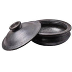 Pavithram Clay Products Fish/Chicken Pot 10.5"  - Traditional Art and Craft - Black