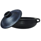 Pavithram Clay Products Warp Chatty Big  - Traditional Art and Craft - 9.5 Inches - Black