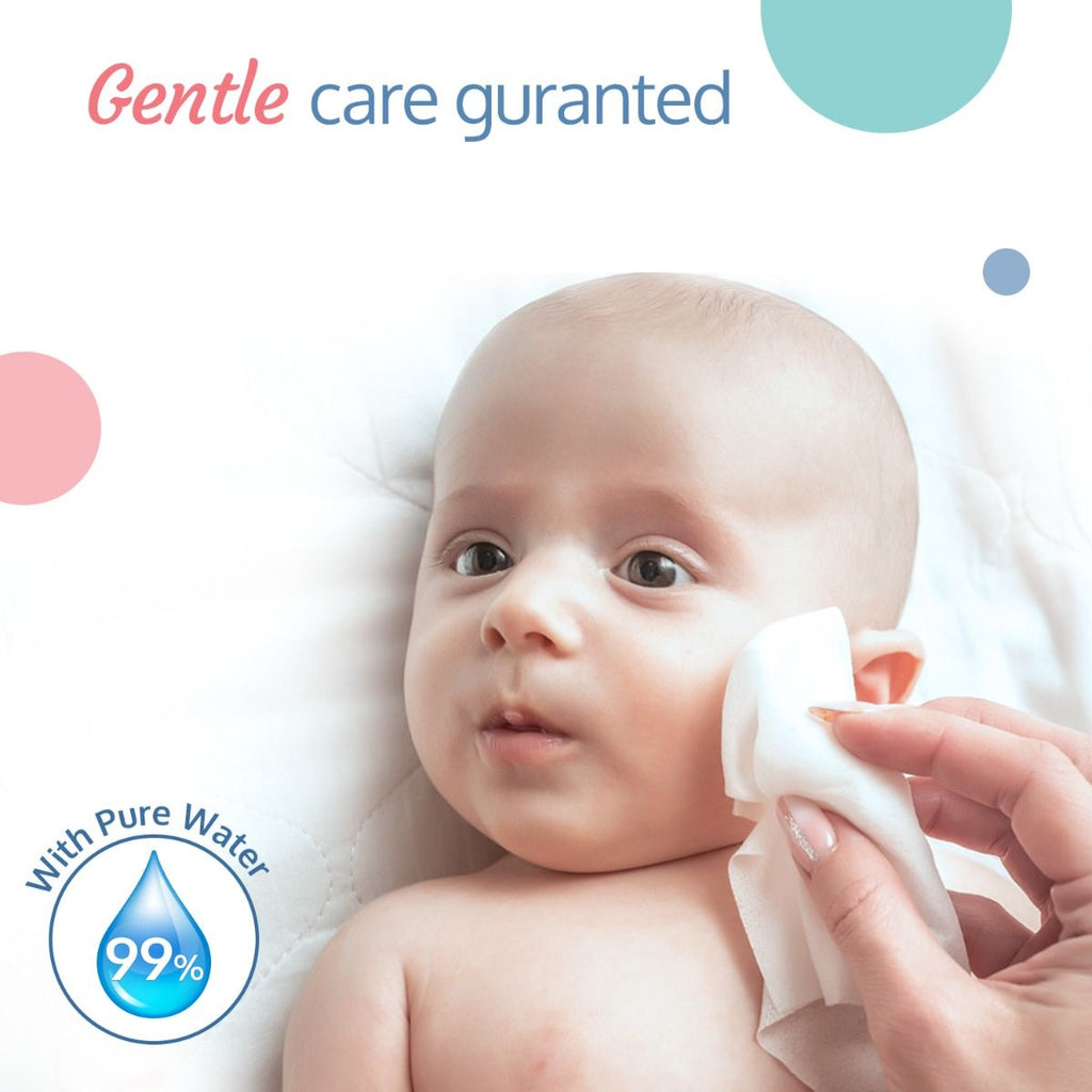 Luvlap 99% Pure Water Wipes - Helps to Prevent Diaper Rash - Soothing Aloe Vera & Chamomile - For Sensitive Skin - Gentle Cleansing - 72 Water Wipes